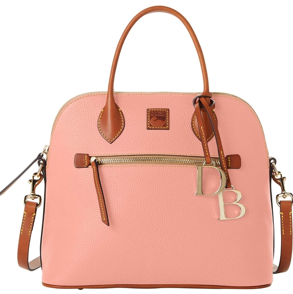 Dooney & Bourke Pebble Grain Large Domed Satchel /BPEBC1955 QLkR pale pink - Picture 1 of 11